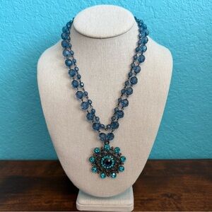 Double Strand Beaded STATEMENT NECKLACE 11”